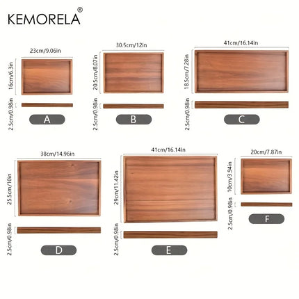 1PCS Retro Wooden Rectangular Storage Trays Hotel Dessert Dinner Tea Food Tableware Serving Tray Home Kitchen Wooden Tray