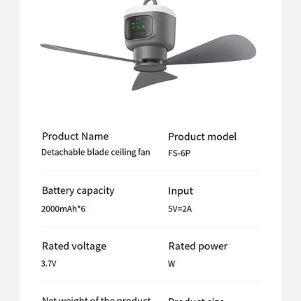 12000mAh ventilateurs de plafond portables ventilateur de Camping en plein Air tente circulateur d'air refroidisseur ventilateur