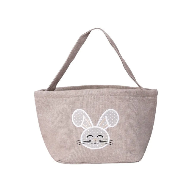 Cartoon Rabbit Storage Basket Wear-resistance Decorative Rabbit Egg Basket with Handle Large Capacity Happy Easter Handbag