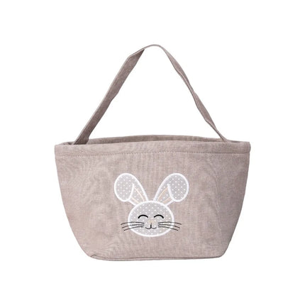 Cartoon Rabbit Storage Basket Wear-resistance Decorative Rabbit Egg Basket with Handle Large Capacity Happy Easter Handbag