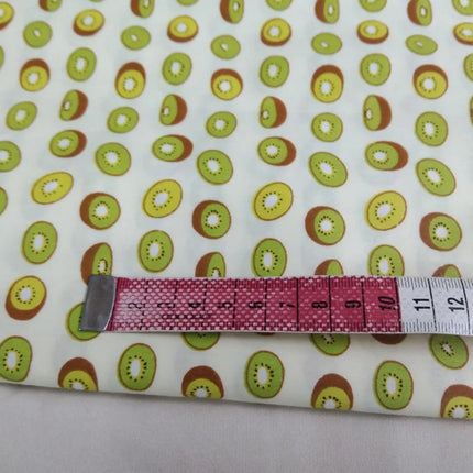 Graceful Pink Green Stripe Fruit  Series Apple Banana Printed Cotton Fabric 50x160cm For DIY Sewing Bedding Quilting Cloth Decor