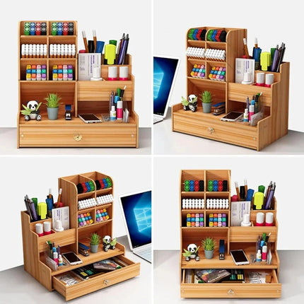 Wooden Desk Organizer DIY Pen Holder