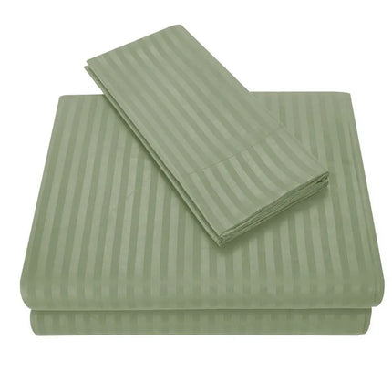 Embossed Brushed Stripe 3/4 Pieces Bed Set Flat Sheet Fitted Sheet Pillowcase Bedding Set for Twin Full Queen King Pillow Sham