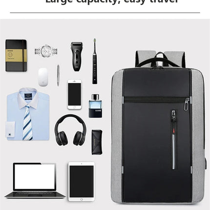 Waterproof Oxford Laptop Backpack for Men 15.6 Inch USB Charging Business Travel School Backpack High Capacity