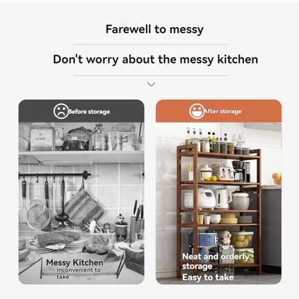 Kitchen shelf, floor standing multi-layer product collection, household pot seasoning shelf, fruit and vegetable bowl and dish s