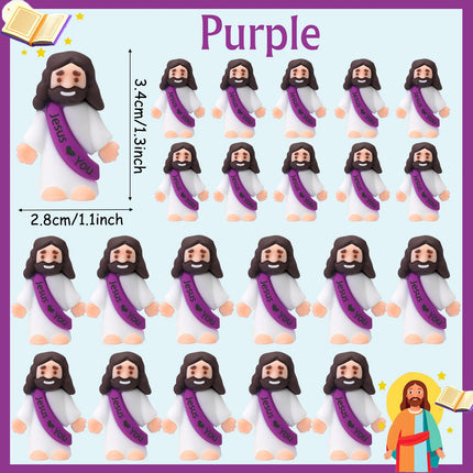 50-200Pcs Mini Jesus Figures Jesus Loves You Christ Toys Multicolor Tiny Jesus Figures Religious Party Favors Easter Egg Stuffer