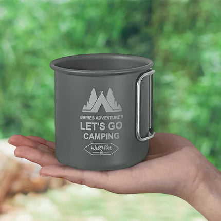 300ML Camping Water Cup Aluminium Alloy Hiking Mug Foldable Handle Travel Coffee Cup Ultra-Light Outdoor Kitchen Equipment