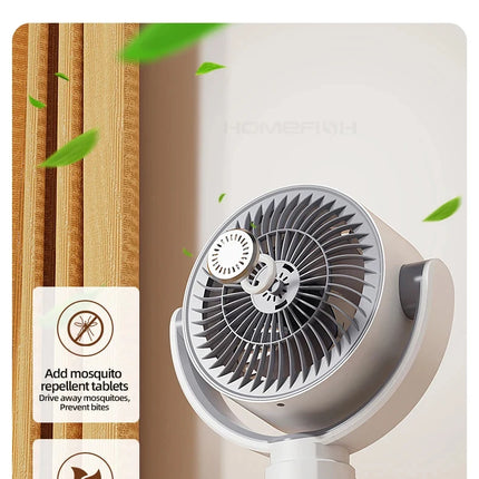 360 Circulation Quiet Powerful Floor Fan,Standing Smart Fans,with Remote Control Adjustable Height