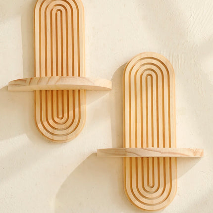 Boho Wooden Wall Shelf