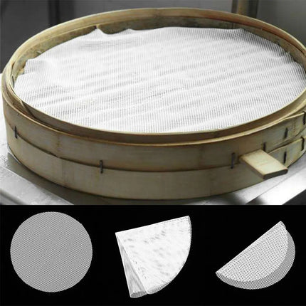 Non-Stick White Silicone Steamer Pad Dim Sum Paper Restaurant Steamers Mat Cooking Tools Kitchen Accessories