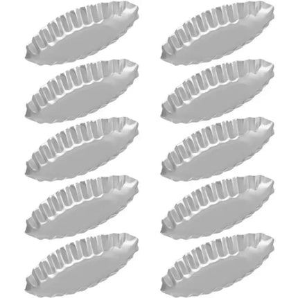 5/10/15pcs Boat Shape Egg Tart Mold Aluminum Cookies Fruit Cake Moulds For Kitchen Pudding Pastry Baking Decorating Tools