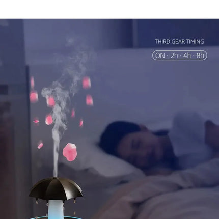 Colorful Rain Drop Aroma Diffuser with Rotating Water Mist 300ml Ultrasonic Humidifier/Remote Control/Timer/LED Light