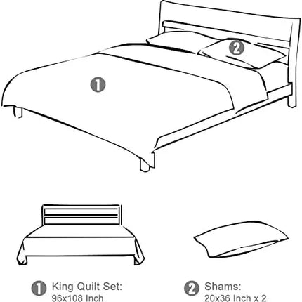 3-piece microfiber lightweight quilt bedding set with 2 pillowcases, suitable for all seasons, featuring a reversible soft cover