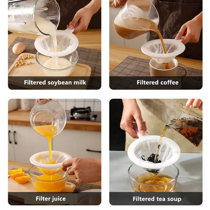 Reusable Mesh Kitchen Nylon Ultra Fine Filter Mesh Strainer Spoon Sieve Soy Milk Juice Coffee Food Filter Kitchen Colander