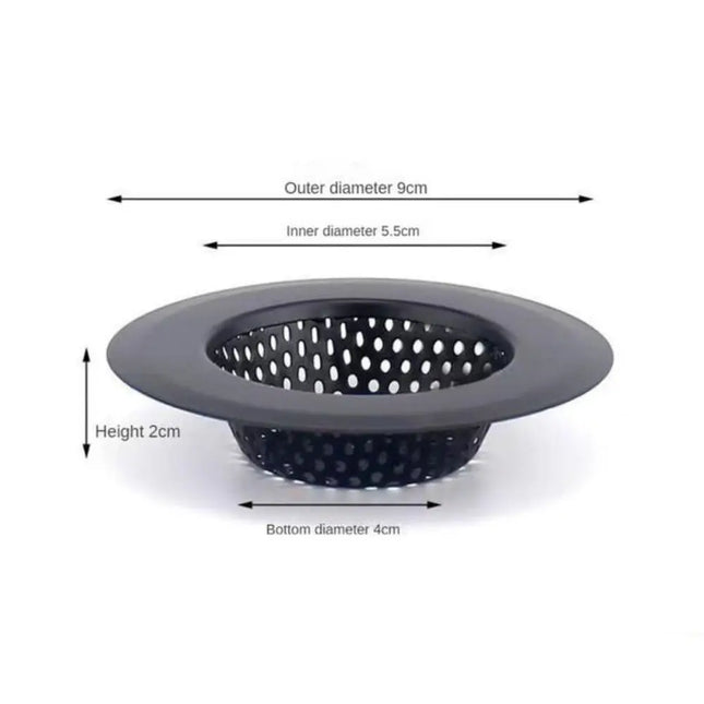 Anti Clog Sink Strainer Black With Handle Drain Filter Hair Clean Up Stainless Steel Waste Catcher Kitchen Bathroom Accessories