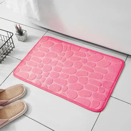 Embossed Fiber Anti-Slip Bathroom Pebble Floor Mat