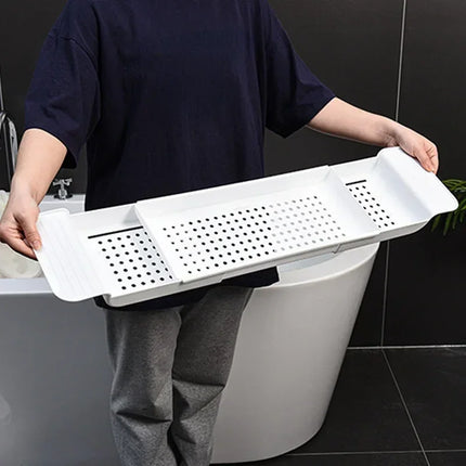Extendable Bamboo Bathtub Shelf Tray