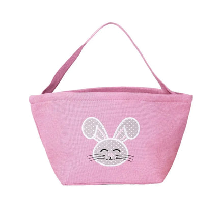 Cartoon Rabbit Storage Basket Wear-resistance Decorative Rabbit Egg Basket with Handle Large Capacity Happy Easter Handbag