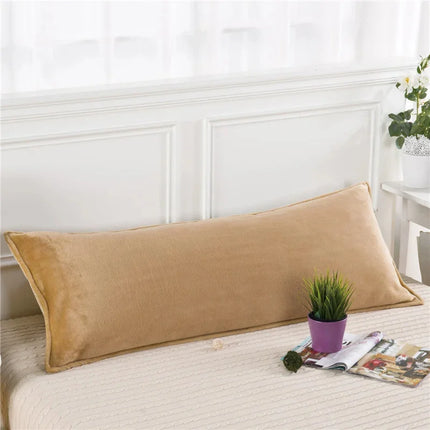 Solid Color Flannel Long Pillow Case Soft Comfortable Adults Double Lover Sleeping Pillow Cover Bedding Body Pillowcase