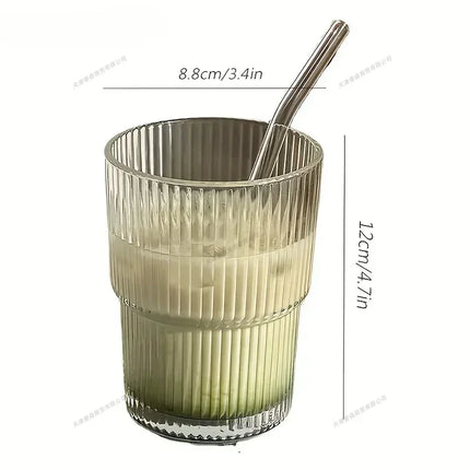 450ml Stripe Glass Cup