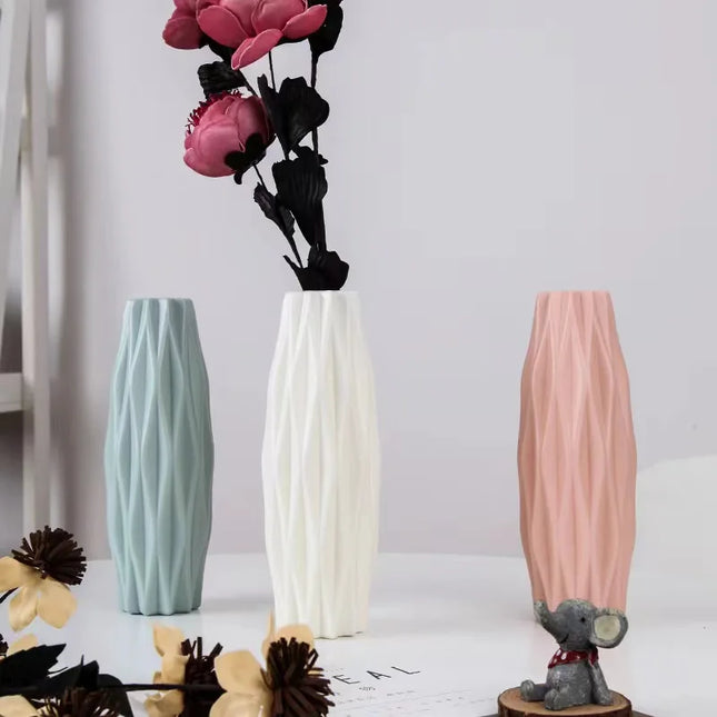 Diamond Plastic Vase Imitation Ceramic Flower Pot