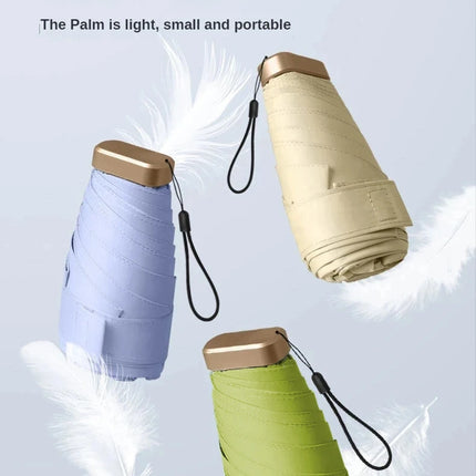 1Pc 55% Off Mini Sun Umbrella Pocket Rain Umbrella Vinyl Folding UV Ultraviolet Protection Sun Shade Pocket Parasol Capsule