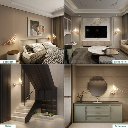 Nordic Golden Bird LED Wall Lamp