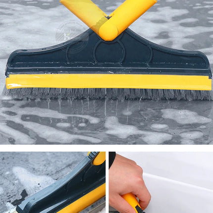 Floor Scrub Brush 2 In 1 Cleaning Brush Long Handle Removable Wiper Magic Broom Brush Squeegee Tile Kitchen Cleaning Tools