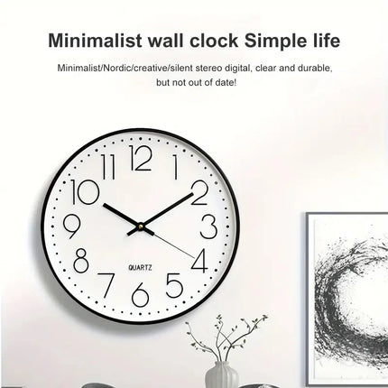 8 Inch Mute Digital Quartz Wall Clock
