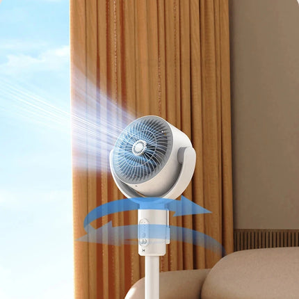 360 Circulation Quiet Powerful Floor Fan,Standing Smart Fans,with Remote Control Adjustable Height