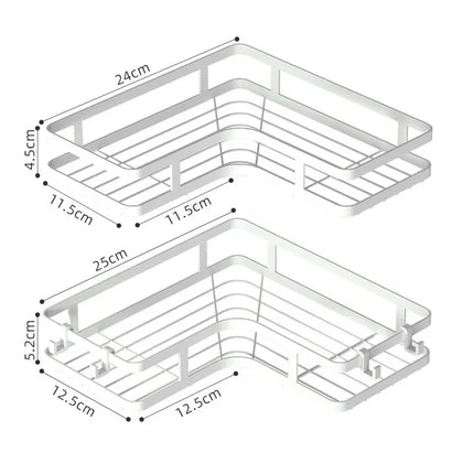 Bathroom Triangle Iron Shelf No Drill Metal Corner Shelf Kitchen Bathroom Accessories Storage Rack Shampoo Storage Rack