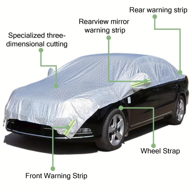 Half Car Body Cover All Weather Rainproof Cover For Winter Waterproof Dustproof UV Resistant Snowproof Sedan Car Cover