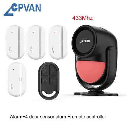 Wireless Motion Detector Alarm with Door Sensor