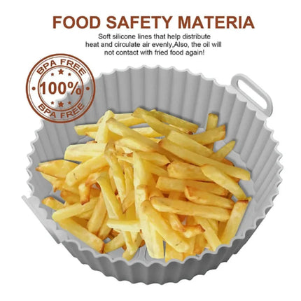 Air fryer Silicone Basket Reusable Container Accessories Oven Tray Pizza Fried Chicken Baking Mold Protector Kitchen Tool 2024