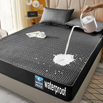 Waterproof Fitted Sheet, Thickened Quilted 100% Waterproof Mattress Cover, Mattress Protector, Bed Cover For Living Room 160x200