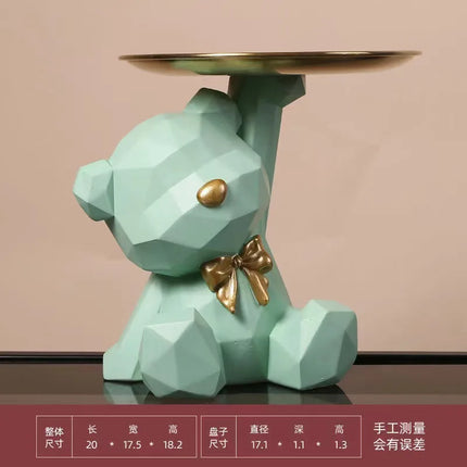 Cute Resin Geometric Bear Storage Tray