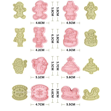 Multiple Sets DIY Cake Decorating Tools Christmas Cookie Cutters Cartoon Biscuit Mould DIY Fondant Mold Baking Tools for Kitchen