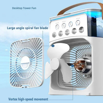Portable 3 In 1 Fan AIr Conditioner Household Small Air Cooler LED Night Lights Humidifier Air Adjustment Home Fans Dropshipping