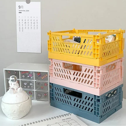 Plastic Foldable Storage Crate Stackable Organizer Box