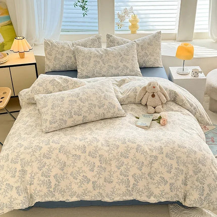 Floral Style Duvet Cover Sets Single/Queen/King Soft Washed Cotton Bed Cover Sets 240x220 Bedding Sets