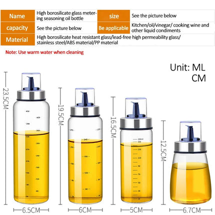 180/300/500ml Cooking Seasoning Oil Bottle Sauce Bottle Glass Storage Bottles for Oil and Vinegar Oil Dispenser For Kitchen