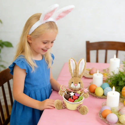 Easter Basket Cute Bunny Shape Eggs Container Candy Storage Basket for Kids Party Home Holiday Family Gatherings Food Snacks