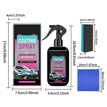 Car Coating Spray Hydrophobic Auto Glass Coating Agent Waterless Wash Car Refurbishment Brightening Waxing Polishing Spray