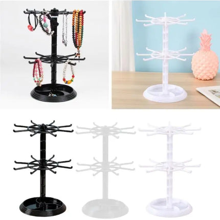 Jewelry Rotating Ring Display Holder Organizer Necklace Keychain Shelf Home Storage Rack For Earrings Watch Showcase