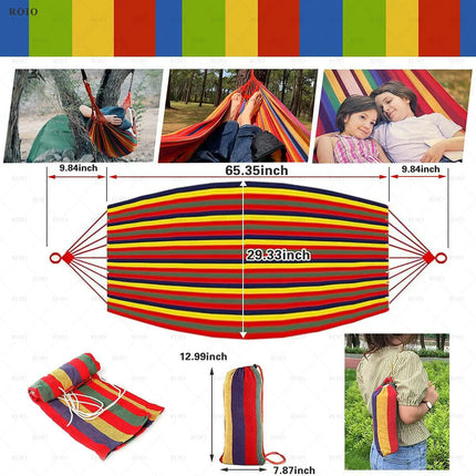 Durable Canvas Camping Hammock with Carry Bag