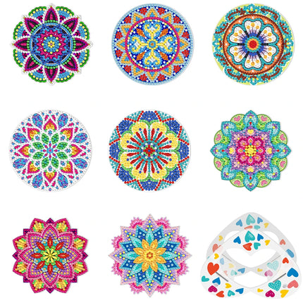 6/9Pcs DIY Diamond Painting Christmas Coaster Ornament Santa Snowman Drink Cup Cushion Diamond Embroidery Kit Xmas Kitchen Decor