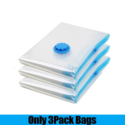 3/5Pcs New Vacuum Storage Bags with Hand Pump for Comforters Clothes Pillow Bedding Blanket Storage Saver 80% More Compression