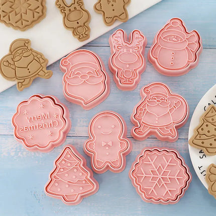 Multiple Sets DIY Cake Decorating Tools Christmas Cookie Cutters Cartoon Biscuit Mould DIY Fondant Mold Baking Tools for Kitchen