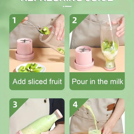 Electric Juicer Cup 6 Blades Blender Milkshake Machine USB Portable Fruit Milk Mixing Tool Mini Fresh Juice Blender Sport