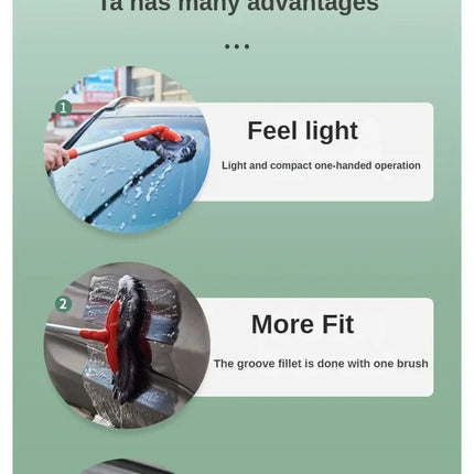 Car Double Head Car Wash Mop Car Wash Brush Rotating Not Hurt The Car Soft Brush Long Handle Detachable Retractable Car Brush